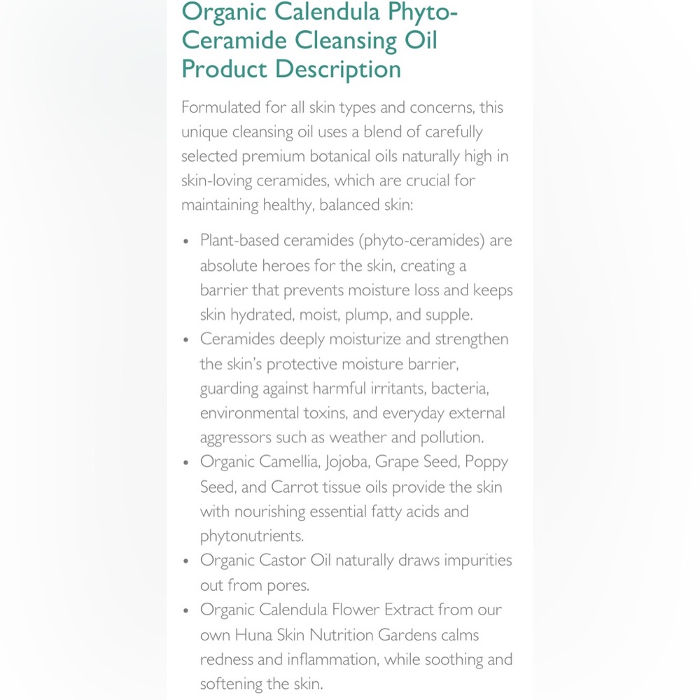 NWT Huna Calendula Phyto-Ceramide Cleansing Oil - Picture 11 of 16